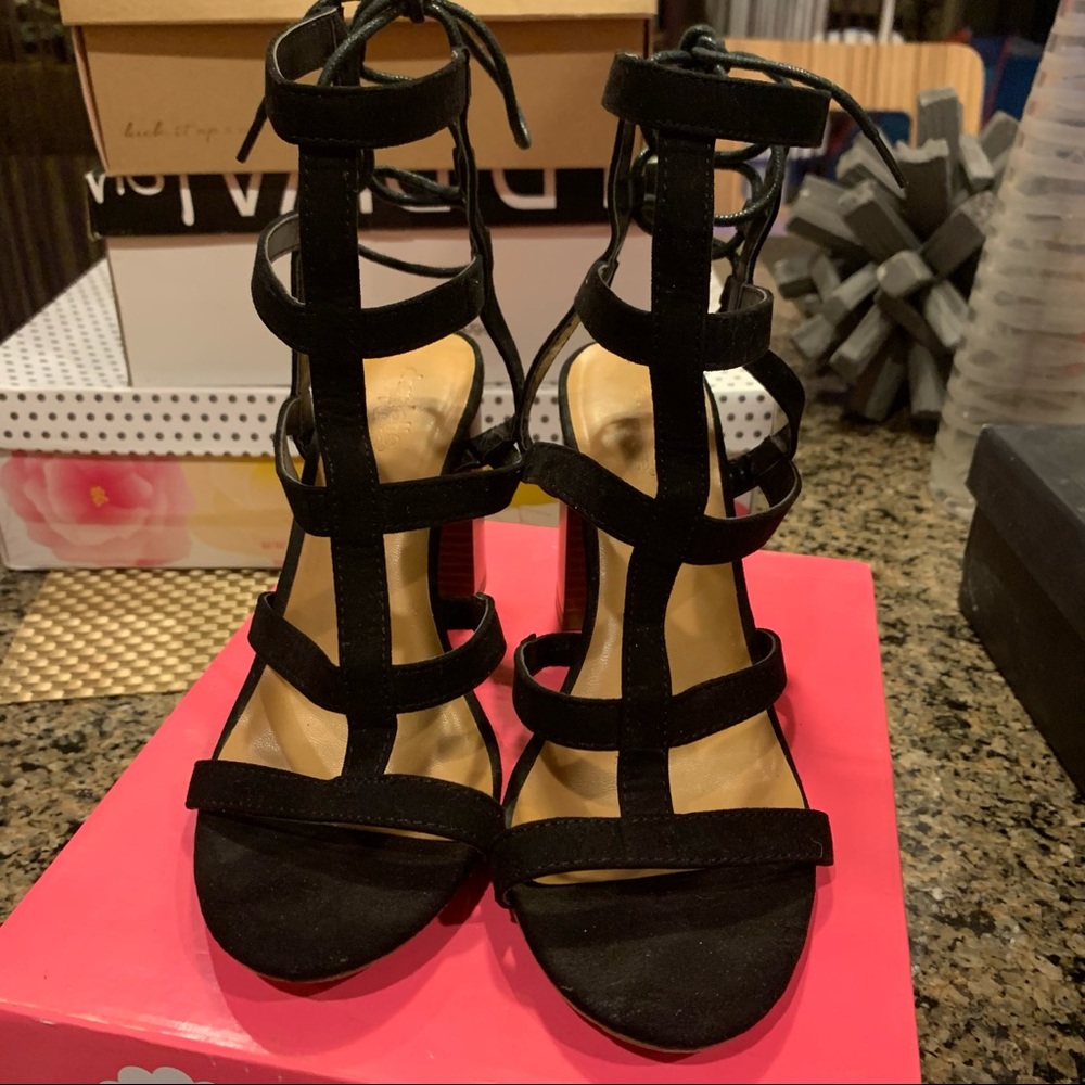 Charlotte Russe Black Morgan Caged Heeled Sandal